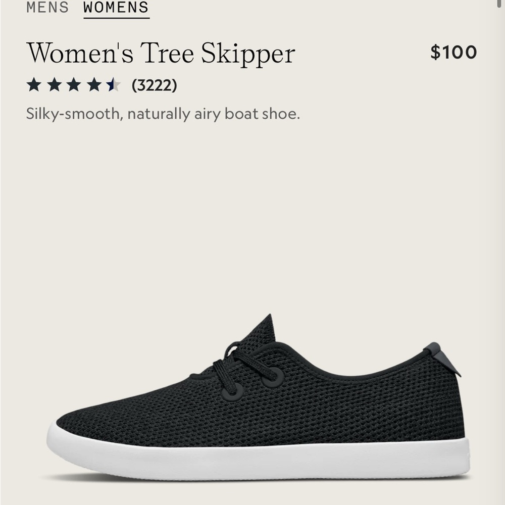 Allbirds Tree Skipper in Jet Black and White